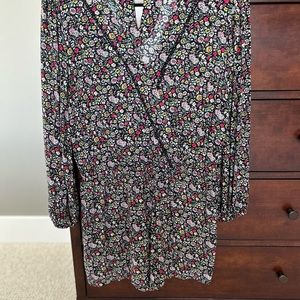 Ann Taylor Loft shorts romper with long sleeves in flower print